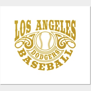 Vintage Retro Los Angeles Dodgers Baseball Posters and Art